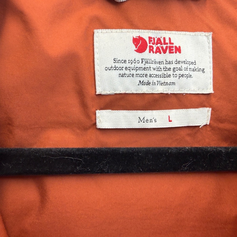 Fjallraven Greenland Down linner Vest Mens size L Burnt Orange Puffer Full Zip - Picture 8 of 12